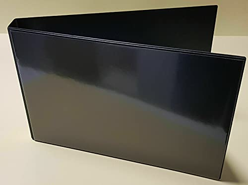 PS-Handelshaus Ringbuch A4 Schwarz Querformat Ordner mit 50 Prospekthüllen | A4 Ordner in Schwarz Querformat mit Drahtniederhalter & Sichttasche + 50x A4 Klarsichthüllen in klarer Ausführung.