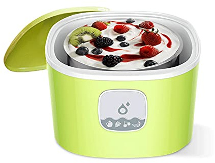 XIXIDIAN Yoghurt Maker,Household Automatic Yogurt Machine with 5 Small Glass Cups And 1L Stainless Steel Liner