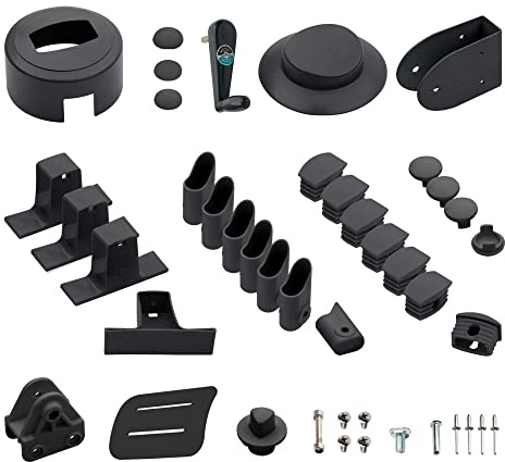 paramondo Ersatzteil-Set für parapenda Plus Sonnenschirme Gartenschirme, Rechteckig, 4 x 3 m, 29-teilig, mit Ersatzkurbel, Anthrazit