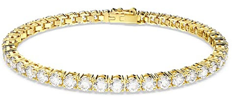 Swarovski Matrix Tennis, Vergoldetes Armkettchen mit Strahlenden Swarovski Kristallen