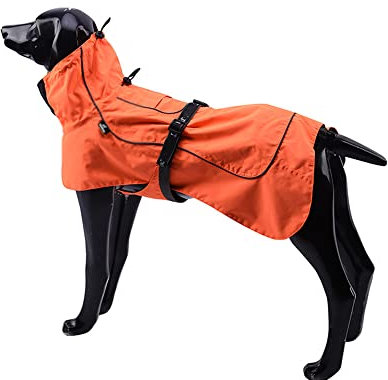 ACSUZ Spring Pet Poncho Leicht Atmungsaktives Großes Und Mittleres Hunde Regenmantel Warme Haustierkleidung Haustiervorräte,Orange,XS