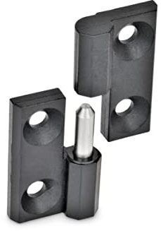 Ganter Normelemente | Aushängbare Scharniere | Zink-Druckguss | GN 337-ZD-50-50-A-2-SW | 50x50mm | Anschlag links