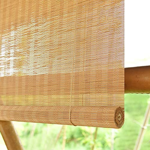 V3VOGUE Seitenzug Bambus Jalousien, Bambusrollo Outdoor, Rollo Bambus Ohne Bohren, Sonnenschutz, Sichtschutz, Für Fenster, Pavillon, Balkon, Außenbereich Wetterfest, Holzrollo