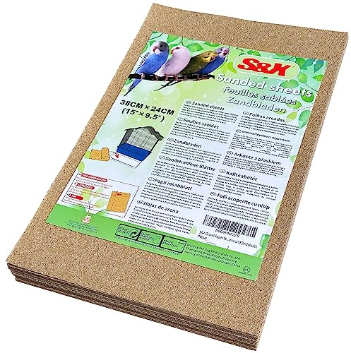 S&X Gravel Paper for Bird Cage 30-Pack 15 x 9.5 Bird Cage Liners Disposable for Enhanced Hygiene and Bird Health