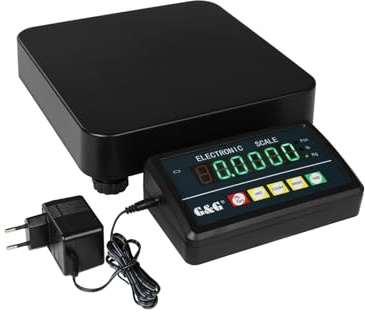 G&G PSA 50 Kg/1 g paketvåg plattformsvåg brevvåg golv av gjuten aluminium LED