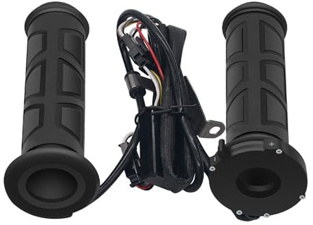 KSIEE Manopole riscaldate per moto, universali, regolabili in temperatura, copertura per impugnatura, in gomma, manopole per manubrio, accessori moto