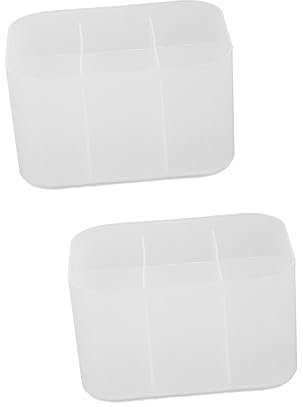 MAGICLULU Vorratsbehälter 2 Stk Nagelkunst-Aufbewahrungsbox schminkpinsel Japanischer Stil Container Werkzeugkasten Maniküre-Werkzeuge Aufbewahrungskiste Acryl Weiß Schmucktablett