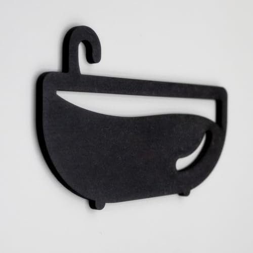 NOIR.DESIGN Unisex Toilet Door/Wall Sign - Loo Notice - Self Adhesive - Man Women Shapes - Gender Neutral - Restroom - Bathroom - Office - Hotels - Pubs - Restaurants (Black Bath Tub Shape)