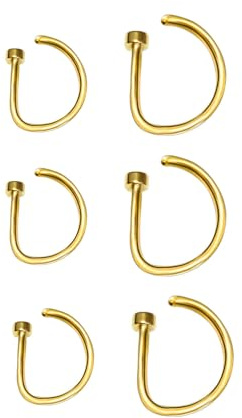 TJUSPIRIT Fake Nasenring Septum Nasenpiercing 20G 8mm | Septumpiercing Piercingschmuck für Nasen Ohr Lippe Tragus Knorpel Helix, Edelstahl
