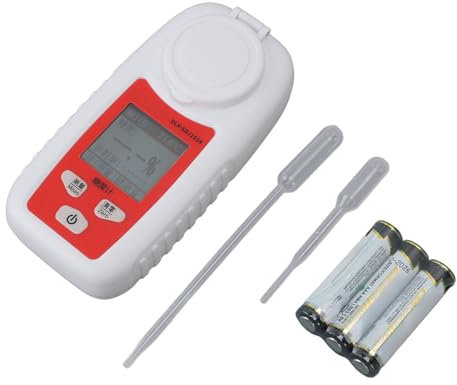 Digitales Hand-Taschenrefraktometer, Digitales Zucker-Brix-Refraktometer, Brix-Messgerät, Tragbares Hand-Süßigkeitsmessgerät für Zucker, Lebensmittel, Obst, Getränke, Honig