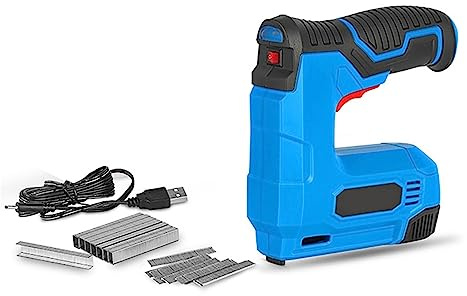 Agrafeuse, Pistolet à ongles électrique agrafeuse sans fil avec batterie au Lithium 1500 mAh USB Rechargeable agrafeuse meubles cadre en bois outil de bricolage pour les projets de menuiserie, profess
