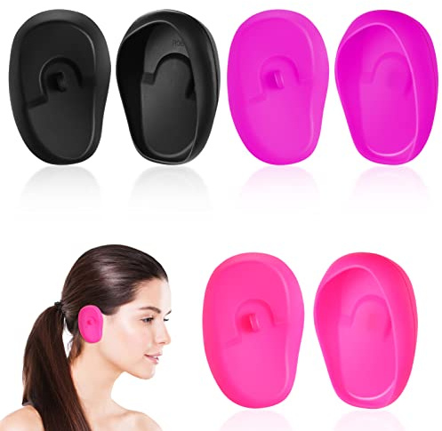 REYIN-CHHN Protector Hair Dye Earmuffs for Salon Silicone Ear Covers 3 Pairs Hairdressing Earmuffs Ear Protectors for Hair Perm Dye Shower Salon Hairdressing Protector Hairdressing Ear Caps