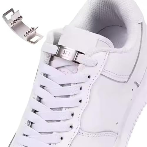 Par de cordones planos blancos con etiqueta de encaje AF1 Air Force para zapatillas deportivas, White, 120