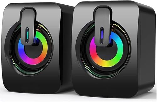 Xingdianfu Altoparlante del PC, altoparlante del computer USB 2.0 Stereo Gaming Speaker con luci LED fredde per PC Computer Desktop Notebook Smartphone