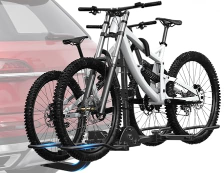 Bike Rack Hitch for Car, 160 lbs 2-Bike Racks for Tow Hitch for Car Truck SUV RV with 2 Inch Receiver, Flodable Bike Rack Hitch Mount Fits Up to 5 Inch Fat Tire