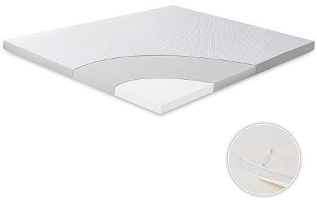 EGO Home Matratzen Topper Memory Foam 160x190cm mit 5 cm Höhe, atmungsaktiver Matratzentopper, Matratzenauflage, Mattress Topper für Bett und Boxspringbett, Bezug Waschba