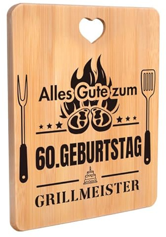 60 Geburtstag Geschenk - Happy Birthday Bambus Schneidebrett, Geschenke 60 geburtstag Mann und Frau, Geschenke zum 60 Geburtstag Mann, 1966 Geburtstagsgeschenke