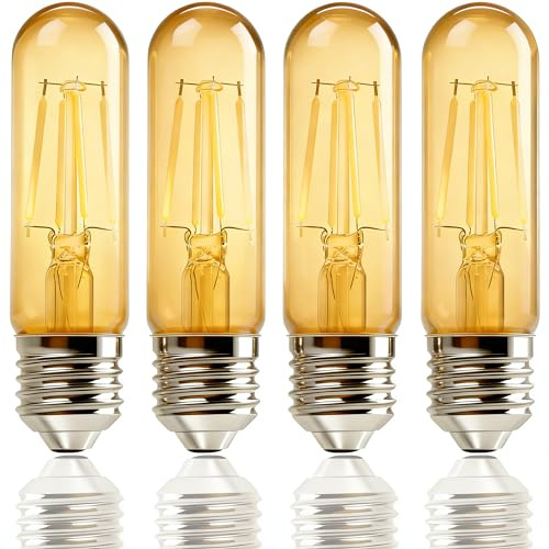 Vanpus 6W E27 LED Glühbirne 12-24V AC/DC -Warmweiß 3000K, 4 Stück T30b | Bernstein-Glas, Vintage Edison Glühfaden, Niedervolt-Beleuchtung für Wohnmobil, LKW, Camping & Kreuzfahrtschiff