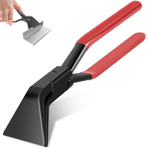 Alicates Plegables de 45° con Mango Antideslizante, Alicates de Chapa Metales Anchos 60mm para Doblar y Alisar Chapas, Herramientas Manual Metálica para Trabajos de Metalurgia Conductos Techos y Hogar