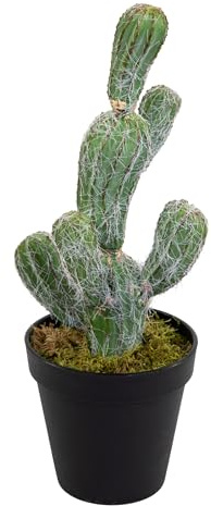Seidenblumen Roß Künstlicher Säulenkaktus Pachycereus 30cm im Topf JA – Naturgetreuer Kunstkaktus aus Kunststoff – Pflegeleichte Wüstenpflanze für Büro, Bad & Regal – Dekokaktus wie echt – Grün