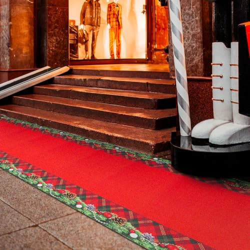 OLIVO.shop JINGLE ROLL - Alfombra navideña a medida, por metros, para interior y exterior, alfombra navideña a medida, 1 metro de ancho, para eventos y preparaciones, alfombra navideña a medida (DECOR