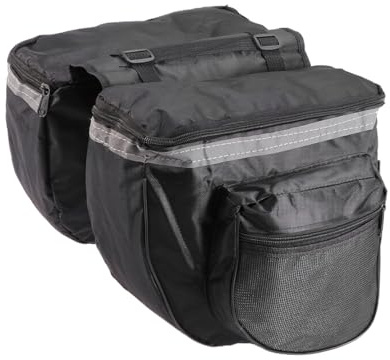WOONEKY Bolsa Doble Lateral para Bicicleta Alforja Trasera Versátil para Ciclismo de Montaña y Carretera Diseño con y Asa de Transporte Compatible con Portaequipajes Trasero Estándar