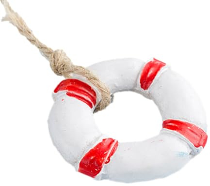Anevous 10 Stück Maritime Anhänger,Mini Hängedeko mit Juteseil,kleine Nautische Deko zum Aufhängen,Mittelmeer Stil Deko für Wohnzimmer,Schlafzimmer,Balkon,Maritimes Dekoration,Rettungsring Rot