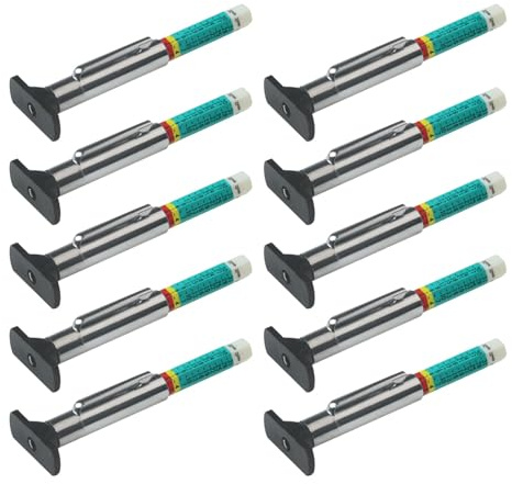 NUOBESTY Misuratore di Profondità Battistrada Pneumatici Auto e Moto in Metallo Indicatore a Codice Colore Set da 10 Pezzi Strumento Compatto per Manutenzione Professionale e Uso Garage
