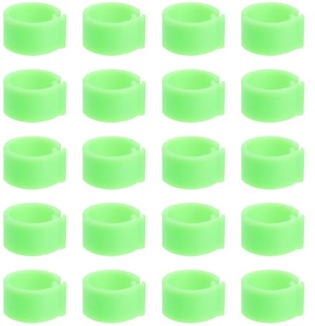 minkissy Bagues D’Identification pour Pigeons 10 Mm, Anneaux de Patte en Plastique Vert, Lot de 100 Pièces, Légers et Solide, Adaptés aux Volailles Adultes et Oiseaux, Fourniture pour