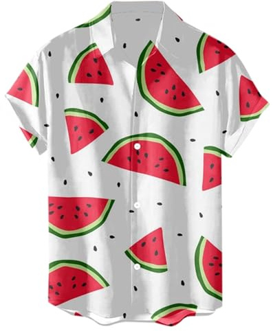 Foweknow Camisa hawaiana para hombre, divertida, flores, con botones, camisa de verano para hombre, tiempo libre, vacaciones, manga corta, camisa de playa, ligera, playera, multicolor, informal
