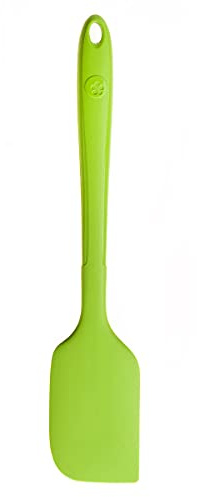 Kochblume Design-Teigschaber L | Premium-Silikon & BPA frei| Hitzebeständig | Spülmaschinenfest | 30cm | Farbe: limette