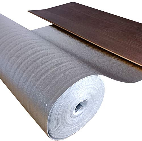 uficell® Trittschalldämmung ALU - PE-Schaum mit Alu-Dampfbremse - Stärke: 2 mm - Akustik Tritt- und Gehschalldämmung - Perfekt für Laminat und Parkettböden (50 m² | 2 Rollen)