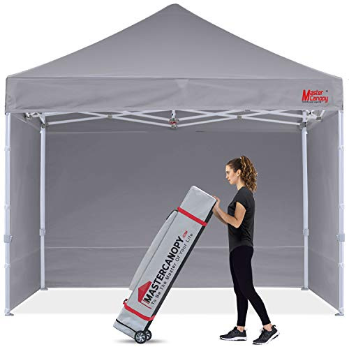 MASTERCANOPY Pop-up-Pavillon 3x3 mit 4 Seitenwänden, Grau