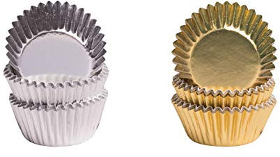 Demmler Pralinenkapsel - Pralinenförmchen - Gold & Silber 2er Set - 150 Stück - Maße: 2,6 x 1,6 cm - Made in Germany