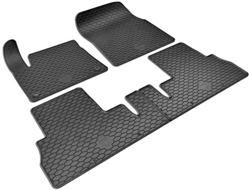 WALSER DirtGuard Gummi Fussmatten Auto für Peugeot Rifter 2018-Heute, Opel Combo 2018-Heute, Citroen Berlingo 2018-Heute, 100% passgenaue Auto Fußmatten, robuste Universal Fußmatte Auto