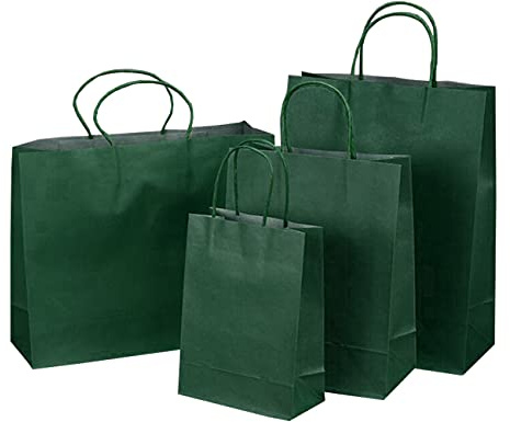 ZESLIV 50 Stück Papiertüten aus Kraftpapier, Geschenktüten, Geschenktasche, Tragetasche, Geschenkbeutel aus Papier mit Bogen Band, Papiertüten mit henkel, Candy Tüten zum Verpacken von Geschenken