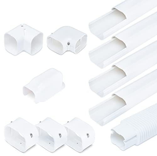 Sealproof Kit de Cubierta de línea de CA Mini Dividida, Kit Decorativo de PVC de Grado Profesional de 4 Pulgadas Que Proporciona Cobertura de línea de 15 pies para Aire Acondicionado Mini Split sin