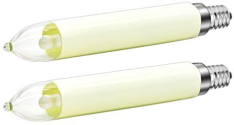 Ruiandsion E14 LED Lampe Nachtlicht Kronleuchter Pendelleuchte 8-55 V Kerzenleuchten Kühlschrank Kühlschrankleuchten für Schlafzimmer-Wandleuchten, warmweiß (Packung mit 2)