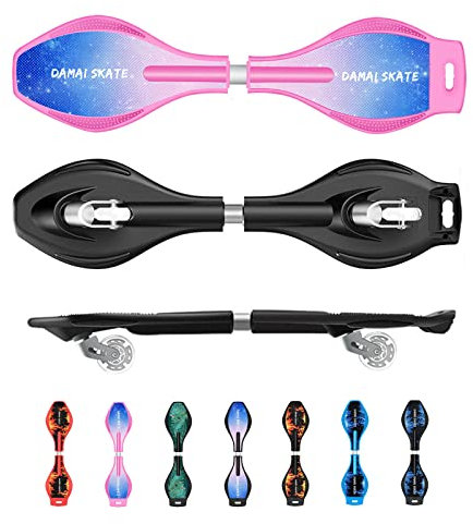 Bueuwe Waveboard Kinder ab 10 Jahre, Streetsurfing Waveboards Snakeboard mit ABEC-7 Kugellager und Leuchtrollen, Skateboard für Mädchen Junge und Anfänger, 86x23x9 cm,2