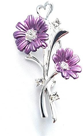 Equilibrium Silver Plated Gerbera Daisy Floral Brooch
