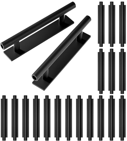 kwa heri Self-Stick Push Pull Helper Black Hidden Cabinet Handles ABS Plastic Door Window Wardrobe Instant Cabinet Drawer Furniture Handles (Black, Pack, 20)