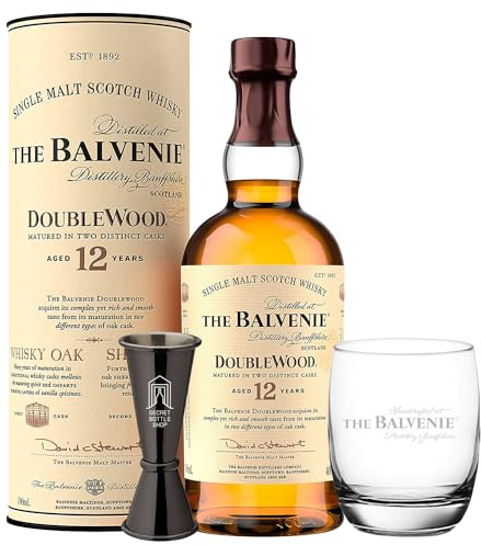 Balvenie 12 Year Old Doublewood Whisky 70cl With Branded Glass & Secret Bottle Shop Jigger | Gifts for Him, Her, Birthdays, Christmas, Corporate, Mothers Day, Fathers Day