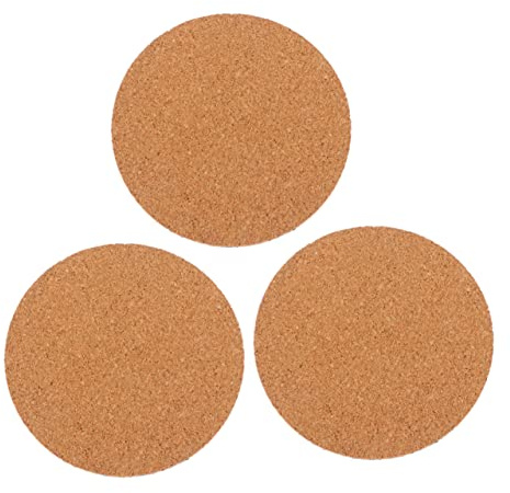 Operitacx 3pièces Tapis De Sol Liège pour Plantes Dessous De Plat pour Pots De Fleurs sous-Tapis Ronds Absorbants
