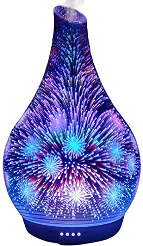 Cello 3D Firework Ultrasonic Diffuser - Oil Diffuser And Humidifier - An Aromatherapy Diffuser To Pair With Essential Oils Or Use As An Led Lamp - Electric 3D Diffuser