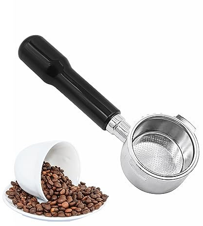 51mm Bottomless Portafilter for Delonghi ECP3420/EC155/BCO430/EC260,51mm Portafilter 2 Ears Replacement Parts with Filter Basket for Delonghi Espresso Machine