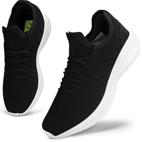Giniros Zapatillas Mujer Running Deportivas Bambas Caminar Gimnasio Tenis | Malla Transpirable, Slip-On Con Cordones, Memory Foam, Suela EVA Antideslizante, Ligera, Trabajo, Viaje, Deporte, Caminar