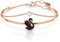 Swarovski Swan bangle, Swan, Black, Rose gold-tone plated