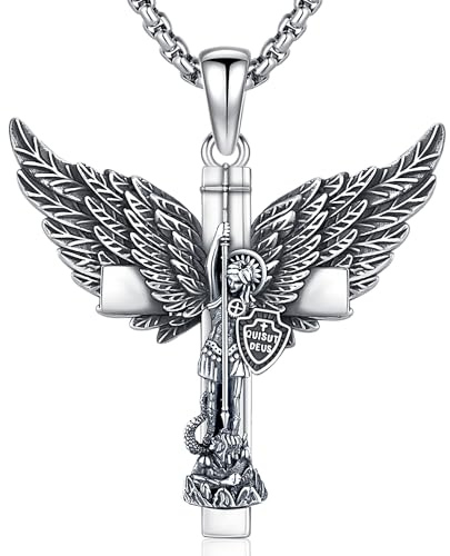 Friggem Ärkeängeln Michael/St Benedict/Saint Christopher/St Florian/Crucifix hänge 925 sterling silver smycken religiösa amuletter, herr, dam, festivaler, gåvor, Sterlingsilver, Sterling silver