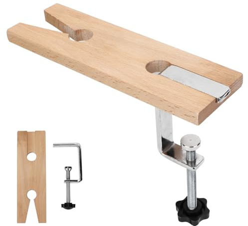 Laubsägetisch Holz mit Metall Tischzwinge, Juwelier Werkbank, Mini Juwelier Tischklemme, mit Einspannhilfe, für Professionelle Schmuckherstellung, Sägen, Bohren