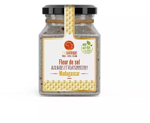 Fleur de Sel aux Baies Voatsiperifery - Sel de Mer Artisanal avec Poivre Sauvage Aromatique - Saveur Unique et Raffinée - Idéal pour la Cuisine Gourmet